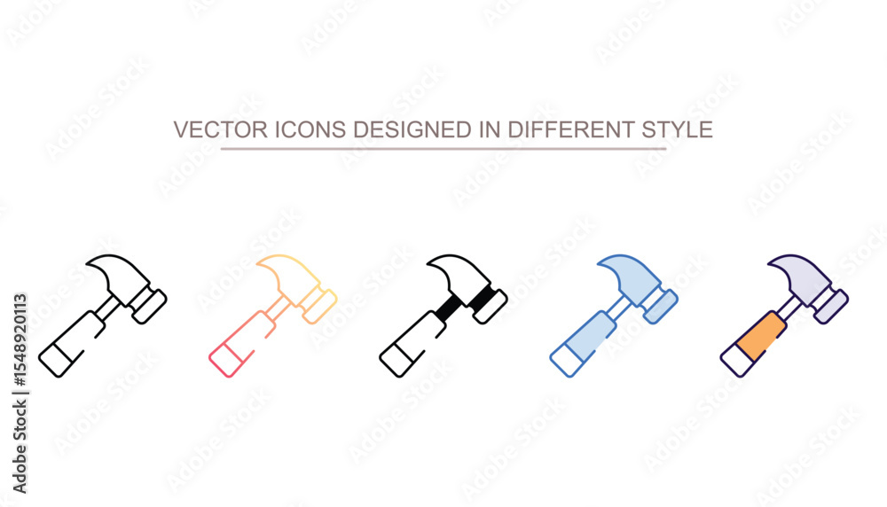 Fototapeta premium Hammer icon design with white background stock illustration