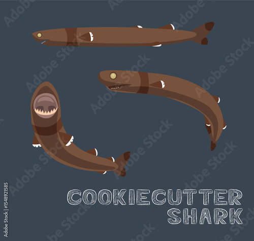 Cookiecutter Shark Cartoon Vector Illustration