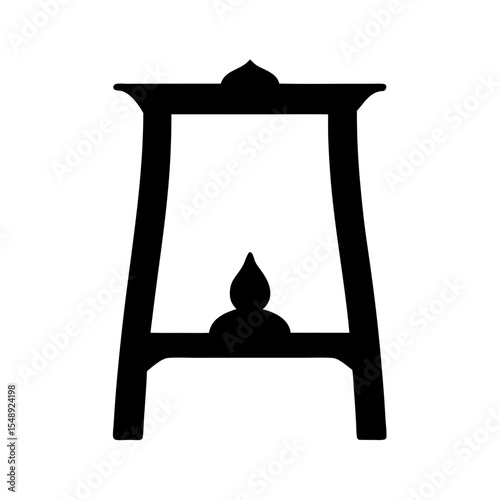 Minimalist Japanese Andon Lantern Silhouette Depicting Traditional Design Elements