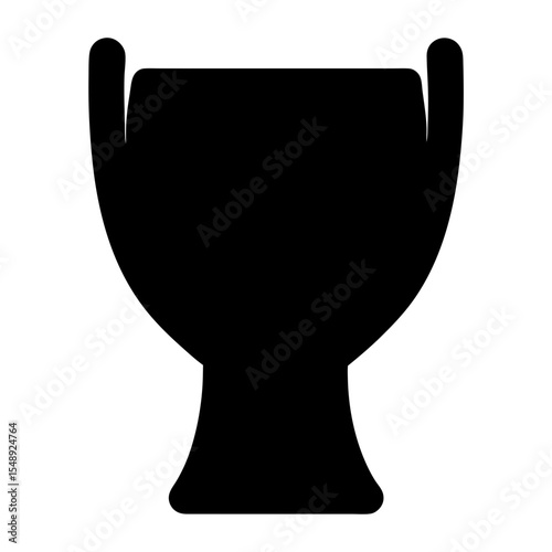 Monochrome Black Silhouette of a Victory Cup for Achievements and Triumphs