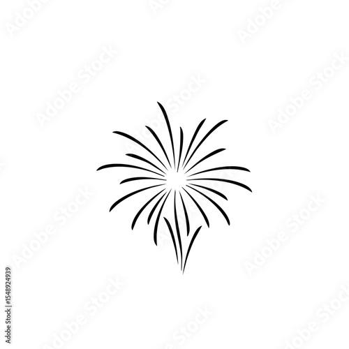 Firework icon in linear black outline style