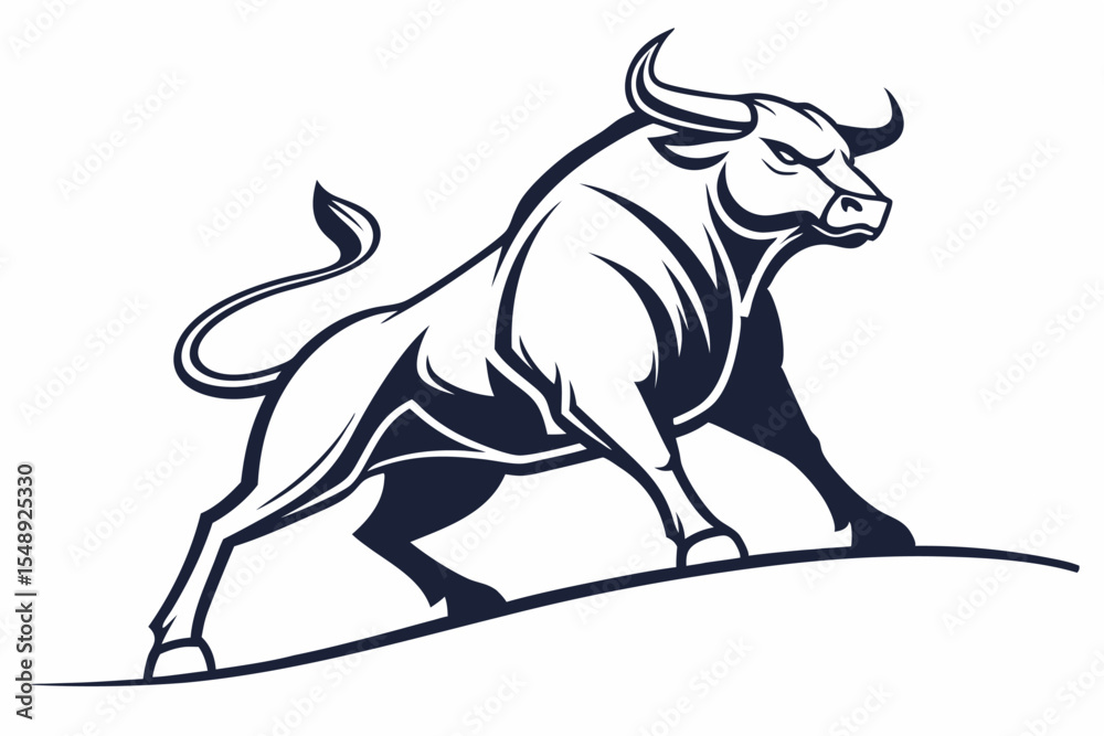 Fototapeta premium Strong Bull Silhouette Vector Logo Bundle