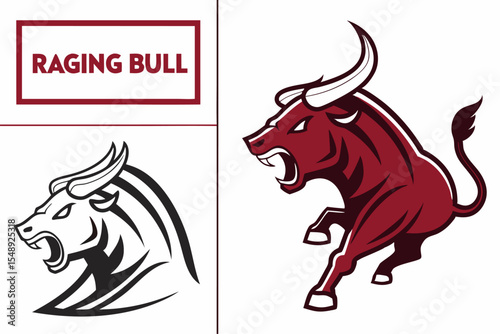 Raging Bull Vector Logos – Branding Template Set