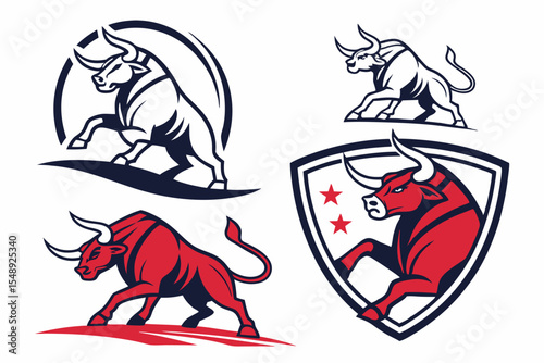 Vector Bull Logo Pack – Strength and Power Themes
