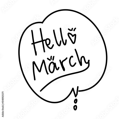 Hello March Hand Lettering Art