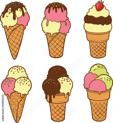 set of ice cream