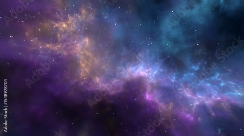 Wallpaper Mural Colorful Nebula with Stars and Blue and Purple Hues Torontodigital.ca