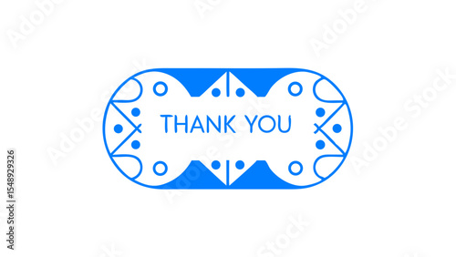 Elegant thank you featuring a modern blue design with intricate details