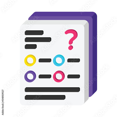 Exam Paper Vector style icons. EPS 10 file.