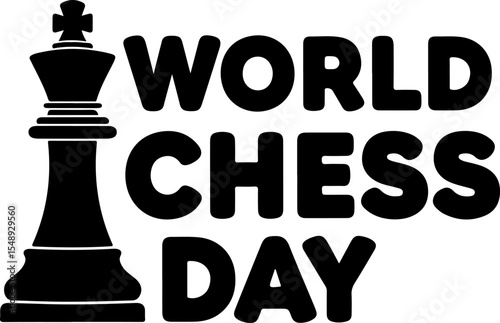 A graphic design celebrating World Chess Day.