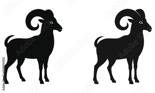 Majestic Rams Elegant Silhouette Illustrations