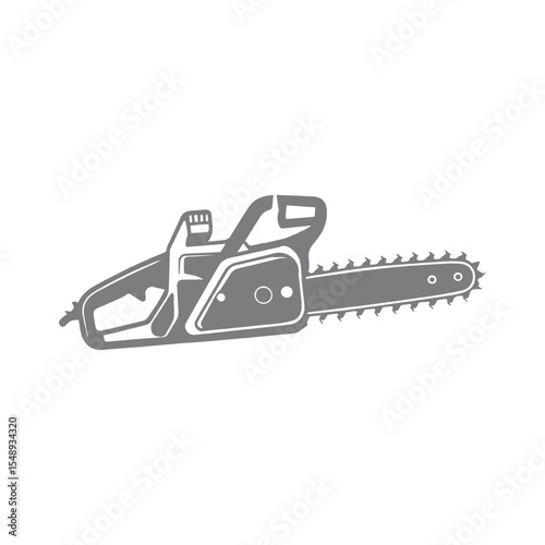Chainsaw Illustration for Construction and Woodcutting