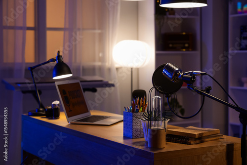 Stand with professional mic...