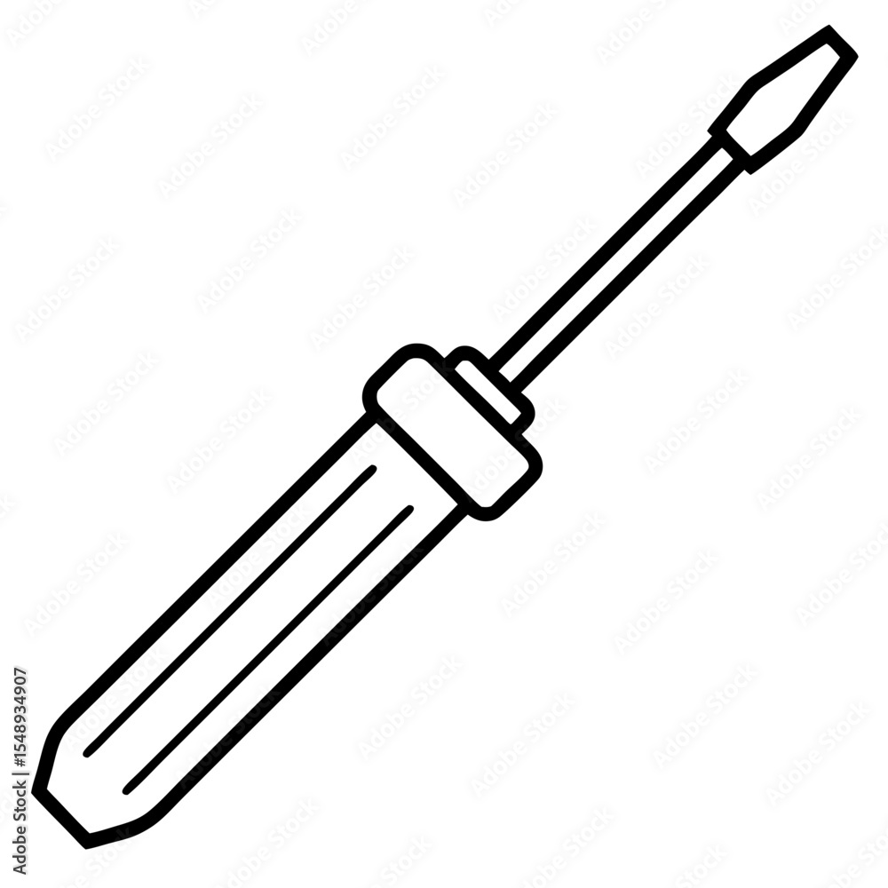 Monoline Screwdriver Tool Vector Monoline Screwdriver Tool Vector