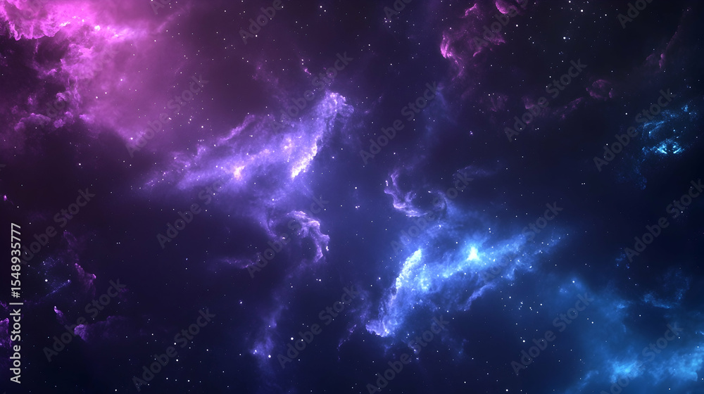 Obraz premium Cosmic Nebula Space Background with Stars and Colorful Clouds for Sci-Fi Concepts