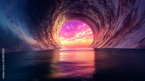 Sunset Tunnel Through Water