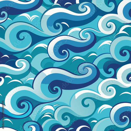 seamless waves and curls backgrounds 