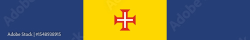 Flag of Madeira. Madeira banner. Madeira flag long banner digital vector illustration.