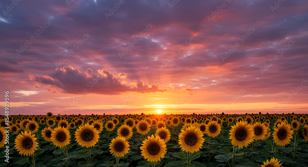 Obraz premium sunset over the field