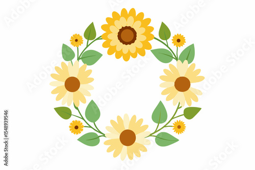 sunflowers on white background