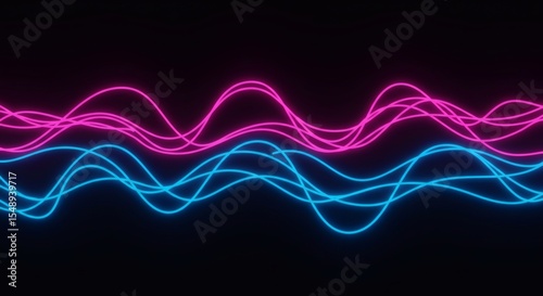 Abstract Neon Wave Background Pink and Blue Glowing Lines Dynamic Energy Vibrant Synthwave Design