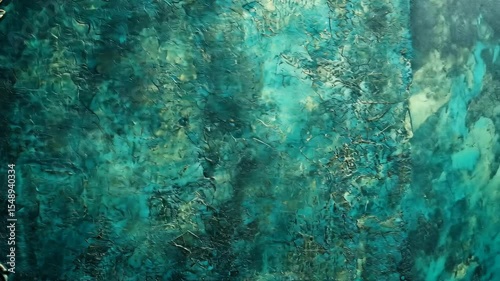 Teal textured art with ornate border