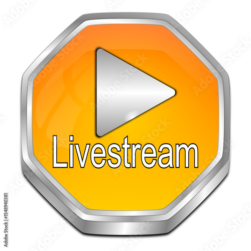 Livestream Button - 3D illustration