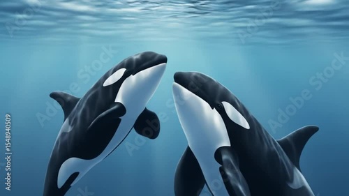 Orca Whales Underwater Encounter Majestic Creatures of the Deep
