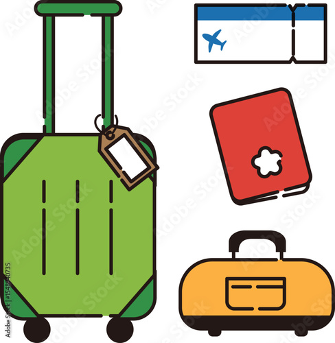 旅行の持ち物イラスト