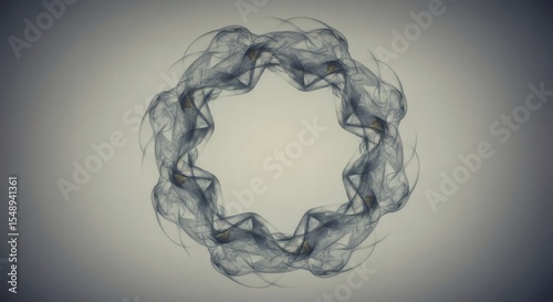 Abstract Circular Design Elegant Swirling Smoke Effect Grey and Gold Hues Digital Art