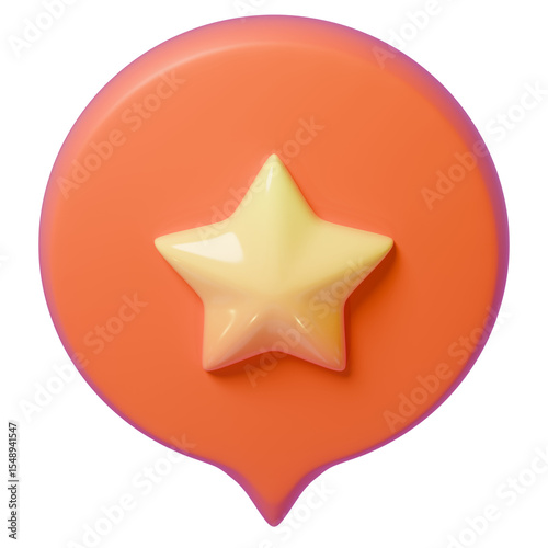 Cartoon style star location points. 3d rendering illustration icon.