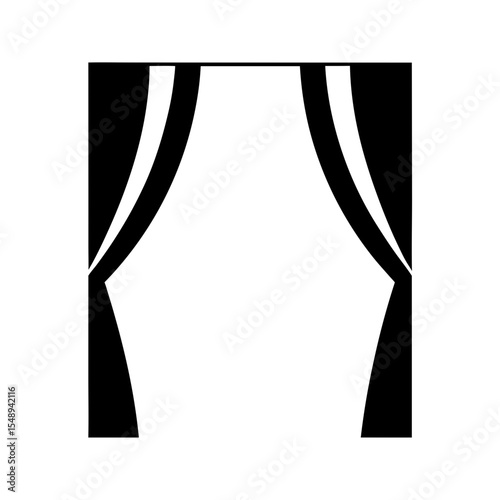Classic Theater Stage Curtains Icon Symbolizing Performance Arts and Entertainment