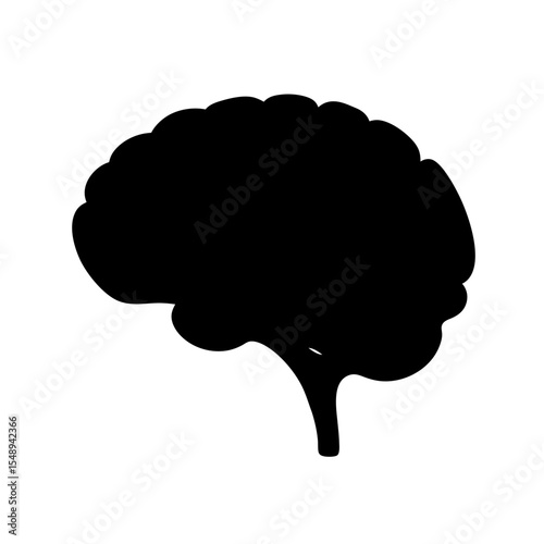 A silhouetted human brain represents intelligence, thought, and cognitive function clearly