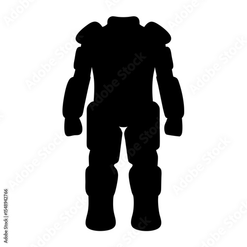 Silhouette of futuristic robotic combat suit armor ideal for science fiction projects