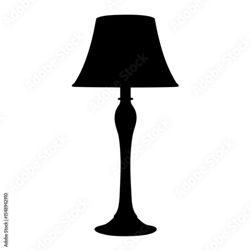 Elegant silhouette of a table lamp with a classic lampshade shape