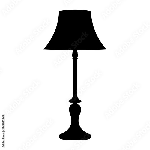 Elegant silhouette of a table lamp showcasing traditional design elements and dark aesthetic