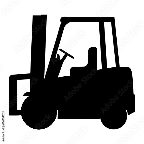 Silhouette of a Heavy Duty Forklift Truck Ready for Warehouse Work