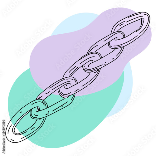 This image features a chain link illustration with abstract color accents, suitable for websites and blogs about connection, security, data, or digital linking and partnerships.

