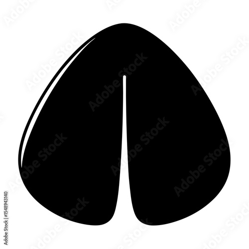 Abstract graphic representation of a leaflike form in stark black contrast