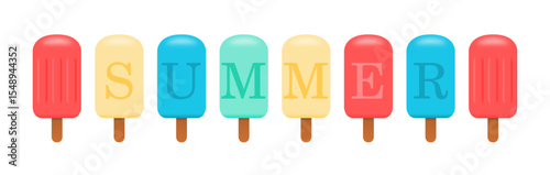 Eis am Stiel mit der Aufschrift "Summer"
