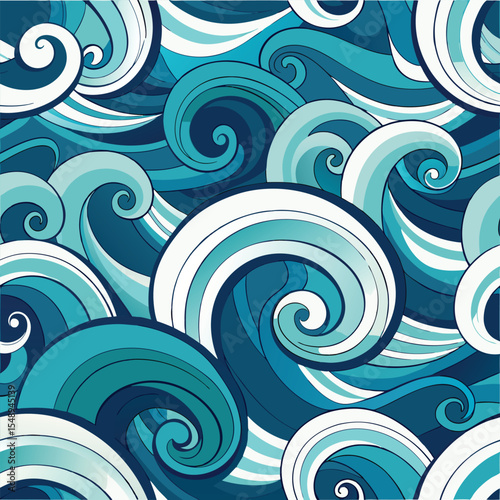 seamless waves and curls backgrounds 