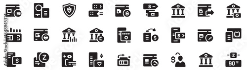 Property Insurance glyph icon set. Vector pictograms of fire, disaster, tornado, car, automobile, travel, accident, disability, document, agent, black sign silhouette illustration.