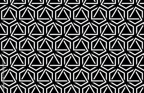 Abstract geometric pattern. A seamless vector background. White and black ornament. Graphic modern pattern. Simple lattice graphic design.