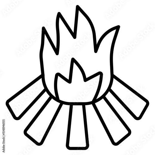 Campfire outline icon