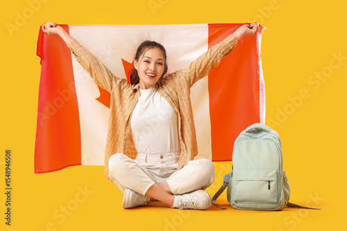 Female Asian student with f...