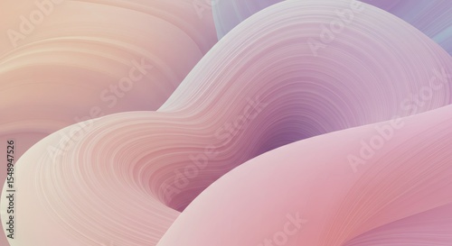 Abstract Pastel Pink and Purple Swirling Waves Fluid Dynamic Background Design