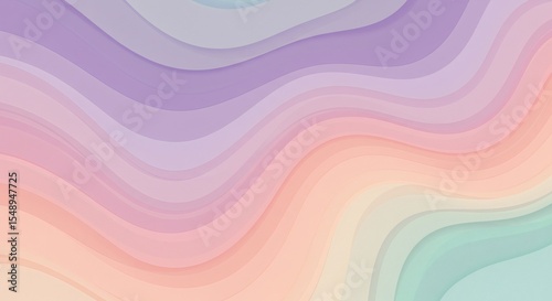 Abstract Pastel Wave Background Soft Color Gradient Wavy Lines Smooth Texture Modern Design