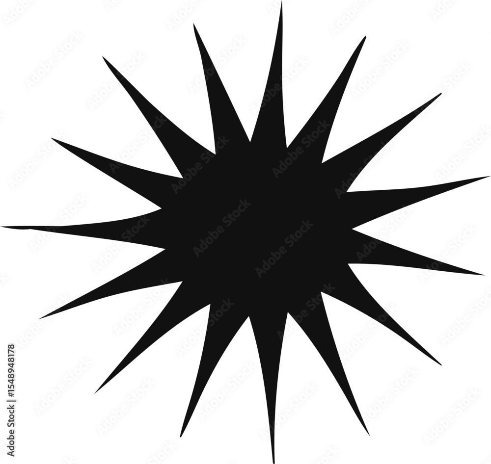Abstract Black Starburst Shape with Sharp Points on a White Background Ideal for Graphic Design Illustration and Creative Projects with a Modern and Edgy Aesthetic Abstract Black Starburst Shape with Sharp Points on a White Background Ideal for Graphic Design Illustration and Creative Projects with a Modern and Edgy Aesthetic