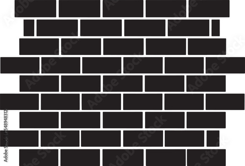 Brick Wall Silhouette in Black | Construction Pattern Illustration Vector Format