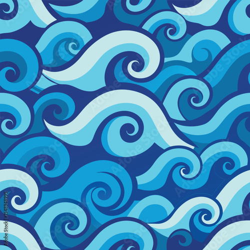seamless waves and curls backgrounds 